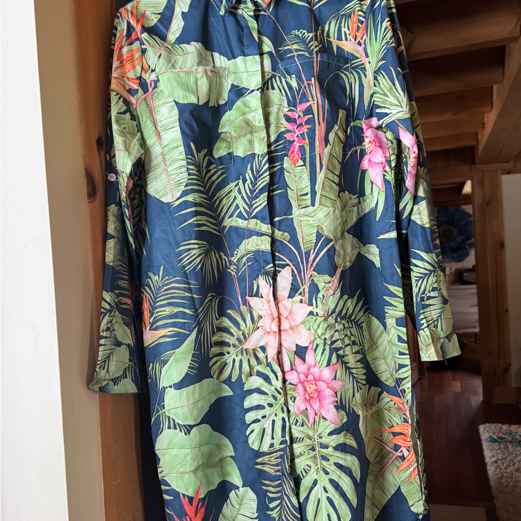 Tropical Floral Button-Up Shirt